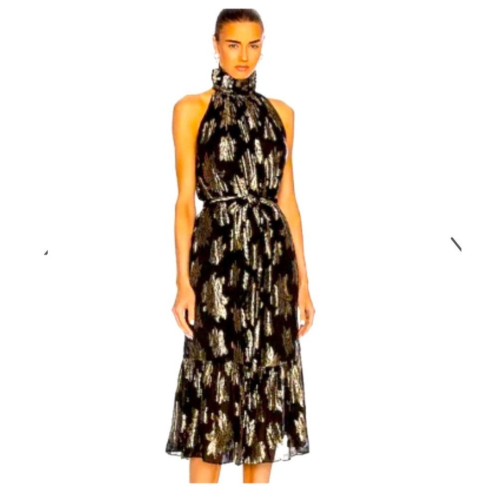 IRO Laza shimmer belted dress